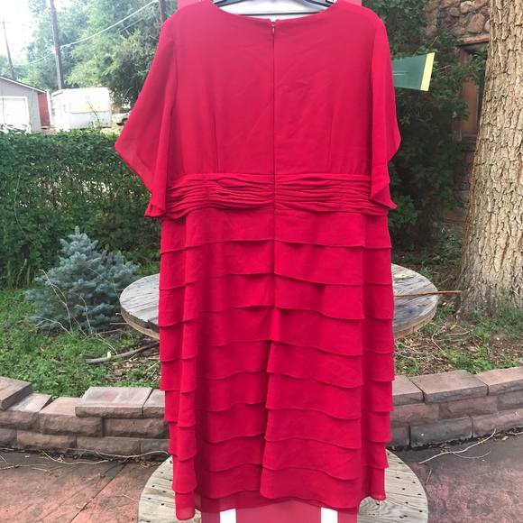 Maggie Barnes Red Ruffled Dress NWT - Picture 7 of 8